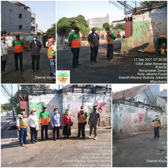 Penanganan sampah Jl Kenanga, Kramat, Jakpus, 17 September 2021. (Dok Pemkot Jakpus)