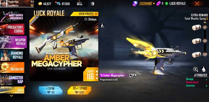 Weapon Royale Free Fire Terbaru Sudah Rilis Lho, Yuk Cek Gun Skin Terbaru