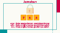 Pada bagian petunjuk pertama angka 2 sudah benar, bagian kedua angka 1 yang posisinya salah, dan terakhir ada angka 2 dan 7 yang posisinya salah.