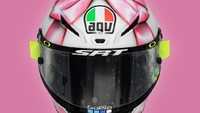 Inilah helm spesial Rossi. Unyu-unyu banget! (Foto: Dok. Twitter @AGV Helmets)