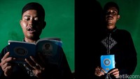 ini adalah salah satu pasien bernama Reza yang kondisinya saat ini sudah lebih membaik. Reza pun sudah bisa membaca Al-Quran. Salah satu kegiatan keagamaan seperti inilah yang dilakukan hampir setiap hari di yayasan tersebut sebagai bentuk pengobatan lahiriah.