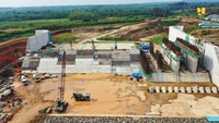 Bendungan Margatiga yang memiliki kapasitas tampung 42,31 juta m3 ini diproyeksikan akan mengairi lahan irigasi seluas 16.588 Ha (daerah irigasi Jabung Kiri 5.638 Ha, daerah irigasi Jabung Kanan 10.950 Ha).Foto: Dok. Kementerian PUPR