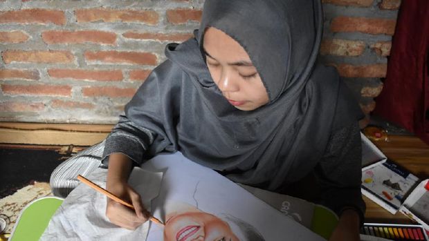 Kakak beradik difabel di Semarang ini mandiri berkat melukis