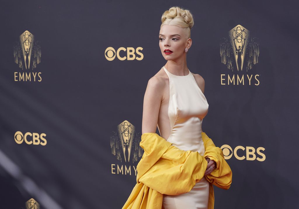 Anya Taylor-Joy arrives at the 73rd Primetime Emmy Awards on Sunday, Sept. 19, 2021, at L.A. Live in Los Angeles. (AP Photo/Chris Pizzello)