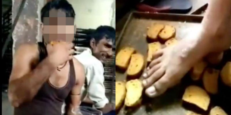 Ya!  Penjual Ini Sengaja Menginjak dan Menjilat Roti yang Akan Dijual