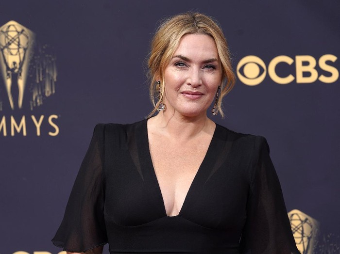 Kate Winslet arrives at the 73rd Primetime Emmy Awards on Sunday, Sept. 19, 2021, at L.A. Live in Los Angeles. (AP Photo/Chris Pizzello)