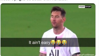 Dan Messi masih harus bersusah payah mengejar pesaing utamanya itu. Foto: Twitter