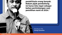 Giring menilai Anies pura-pura peduli. Maka dari itu, menurutnya, kebohongan ini tak boleh menjadi bekal Anies untuk maju dalam Pilpres 2024.