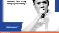 Juru bicara Gerindra, Habiburokhman menganggap kritik boleh saja. Asal tak mudah memberi label pembohong.