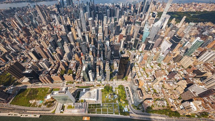 An aerial view shows the giant ephemeral landart painting entitled 