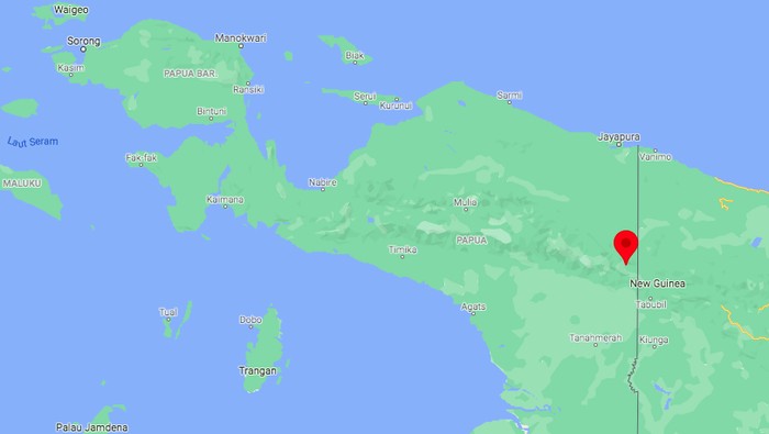 Ketegangan di Distrik Kiwirok, Kabupaten Pegunungan Bintang, Papua, belum reda. KKB terus berulah hingga nakes-prajurit TNI gugur (Screenshot Google Maps)