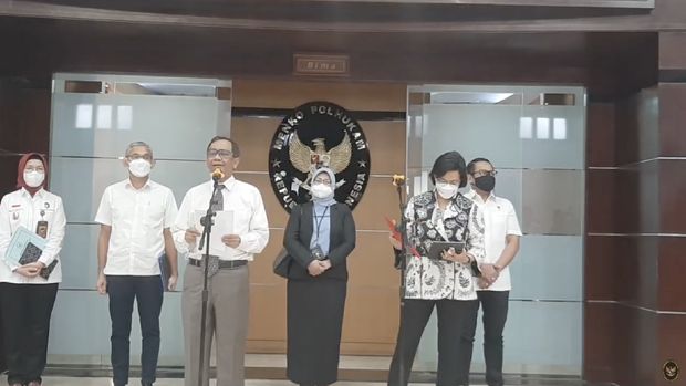Menteri Koordinator Bidang Politik, Hukum dan Keamanan (Menko Polhukam) Mahfud MD Saat Konferensi Pers Progres Pelaksanaan Tugas Satgas BLBI .(Tangkapan Layar Youtube Kemenko Polhukam RI)
