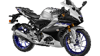 Lanjut ke model Yamaha R15M, tampilannya bernuansa moge, terlebih pada pilihan warna metallic grey, mengingatkan kita dengan model Yamaha R1M. Di pilihan warna ini, warna metallic disematkan di bagian bodi, cover knalpot, hingga swingarm. Foto: Dok. Yamaha India