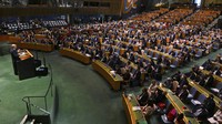Dalam pidatonya, Biden menegaskan bahwa negara Palestina yang berdaulat dan demokratis menjadi cara terbaik untuk memastikan masa depan Israel. Timothy A. Clary/Pool Photo via AP.