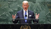 Presiden Amerika Serikat (AS), Joe Biden, berbicara soal kemerdekaan Palestina dalam forum Sidang Majelis Umum Perserikatan Bangsa-bangsa (PBB). AP Photo/Eduardo Munoz.