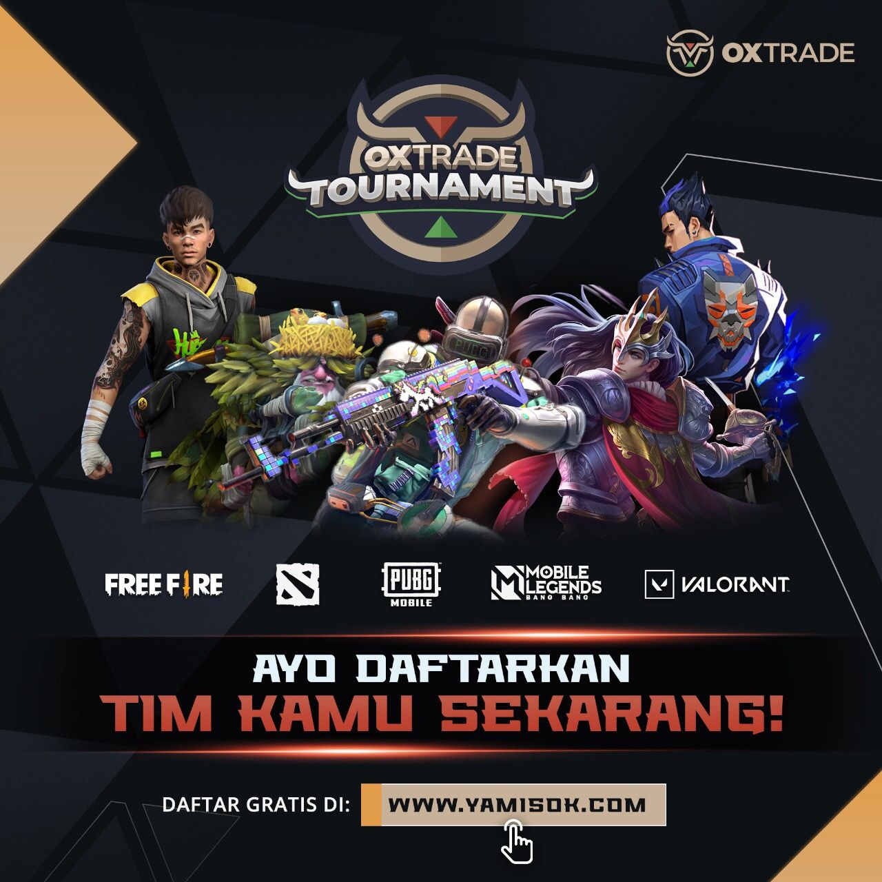 Yamisok sebagai salah satu platform games terintegrasi pertama di Indonesia, yang juga ada andil di PON, bekerjasama dengan Oxtrade mengadakan sebuah event tournament Esports.