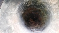 Melihat lebih dekat salah satu lubang yang terdapat pada tiang jembatan Cincin.