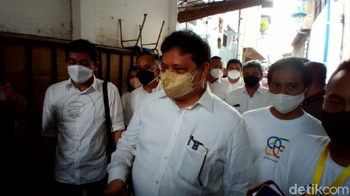 Menko Perekonomian Airlangga Hartarto di Solo, Kamis (23/9/2021).