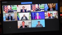Presiden Amerika Serikat, Joe Biden tampak menyampaikan pernyataan soal pandemi. (Foto: Foto: Lukas - Biro Pers Sekretariat Presiden)