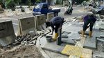 Progres Terkini Revitalisasi Trotoar di Senopati