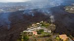Rumah Warga di Spanyol Terkepung Lahar Gunung Berapi