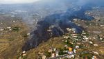 Rumah Warga di Spanyol Terkepung Lahar Gunung Berapi
