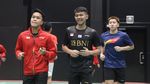Foto: Momen Latihan Perdana Tim Bulutangkis RI di Finlandia