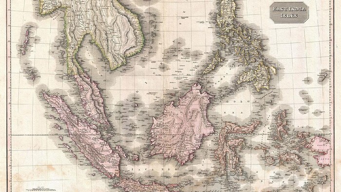 Peta ukiran tembaga Hindia Belanda 
