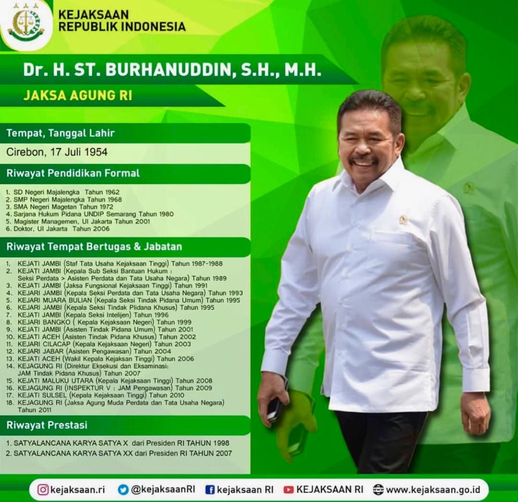 Riwayat pendidikan Jaksa Agung ST Burhanuddin yang diunggah di Instagram @Kejagung.RI