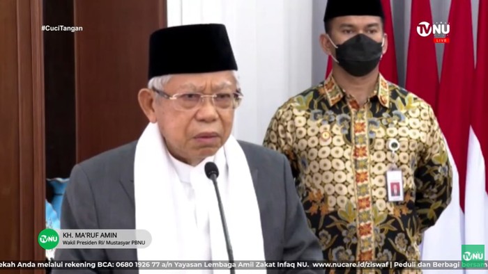 Maruf Amin dalam sambutan pembukaan Munas dan Konbes NU 2021