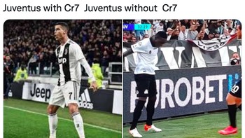 Tidak ada Ronaldo, malah Emmanuel Gyasi dari Spezia melakukan lompatan siuuu saat membobol Juventus. Foto (Twitter).