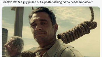 Waktu itu ada fans meledek, Who need Ronaldo?. Banyak netizen ingin menggantungnya. Foto: (Twitter)