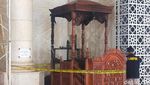 Penampakan Mimbar Masjid Raya Makassar yang Dibakar OTK