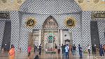 Penampakan Mimbar Masjid Raya Makassar yang Dibakar OTK