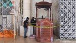 Penampakan Mimbar Masjid Raya Makassar yang Dibakar OTK
