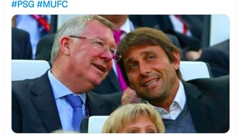Netizen ini meramal Antonio Conte akan menggantikan Ole. Kebetulan Conte memang sedang nganggur saat ini. Foto: Twitter