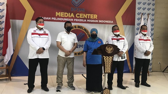 Konferensi pers di BP2MI (Firda-detikcom)