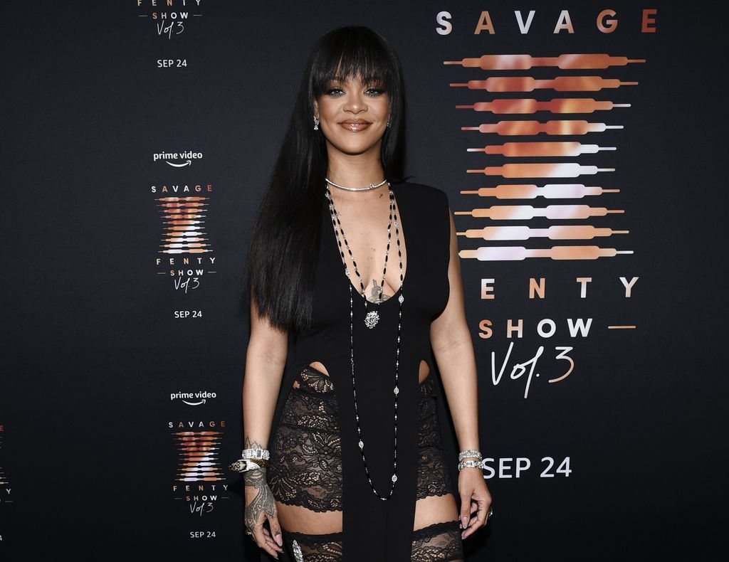 Musician and entrepreneur Rihanna attends an event for her lingerie line Savage X Fenty at the Westin Bonaventure Hotel in Los Angeles on on Aug. 28, 2021. The lingerie fashion show, 