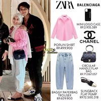 Terlihat lebih formal, Lesti Kejora tampak mengenakan kemeja berwarna pink keluaran merek Zara. Kemeja tersebut dibanderol dengan harga sekitar Rp 499 ribu. Untuk bawahannya Lesti memilih celana panjang jeans yang juga berasal dari merek Zara. Baggy Paperbag Trouser itu dibanderol dengan harga sekitar Rp 629 ribu. Untuk melengkapi penampilannya, Lesti mengenakan hijab berwarna putih, flat shoes hitam, dan tas dari merek ternama Chanel. Foto: Instagram/@lesti.fashion