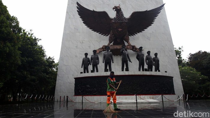 Peringatan Hari Kesaktian Pancasila akan digelar di Lubang Buaya, Jakarta Timur, 1 Oktober mendatang. Begini suasana di kawasan Monumen Pancasila Sakti.