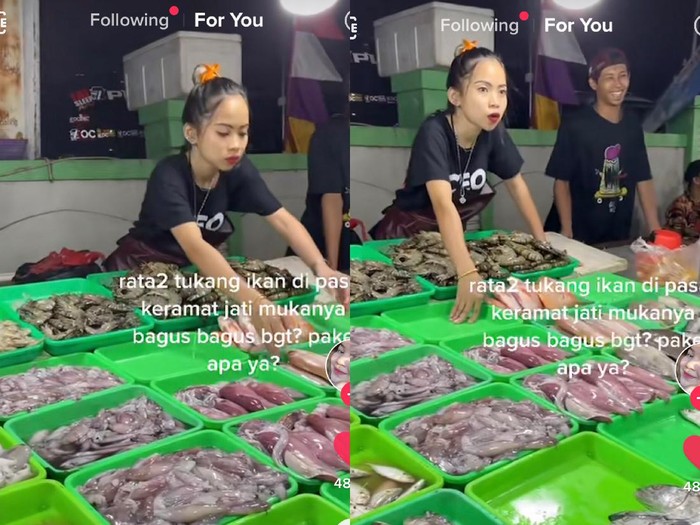 Viral penjual pasar ikan bikin salfok. Viral penjual pasar ikan bikin salfok.