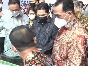 Anies-Erick-Budi Karya Resmikan Penataan Kawasan Stasiun Tebet dan Palmerah