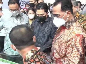 Anies-Erick-Budi Karya Resmikan Penataan Kawasan Stasiun Tebet dan Palmerah
