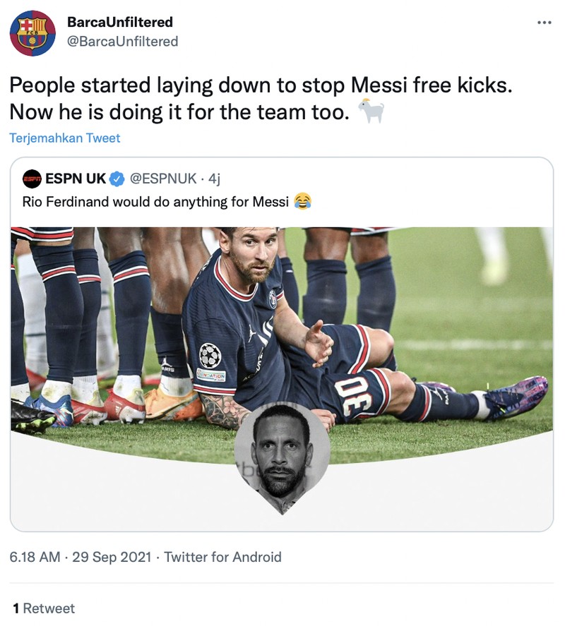 Meme Lionel Messi vs Man City