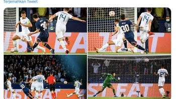 Di laga versi Man City tersebut, Messi mencatatkan gol perdananya untuk PSG. Foto: Internet