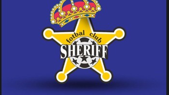 Logo FC Sheriff menusuk mahkota kebanggan Real Madrid. Foto: Twitter