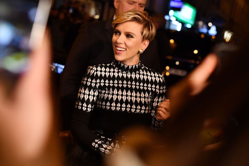 PARIS, FRANCE - MARCH 21:  Scarlett Johansson attends the Paris Premiere of the Paramount Pictures release 