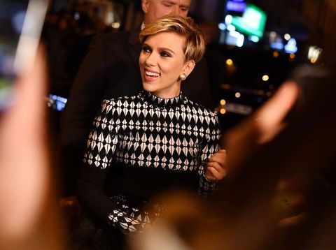 PARIS, FRANCE - MARCH 21:  Scarlett Johansson attends the Paris Premiere of the Paramount Pictures release 