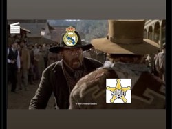 Satu lagi meme ala koboi usai Sheriff menang di kandang Real Madrid. (Foto: dok. Twitter)