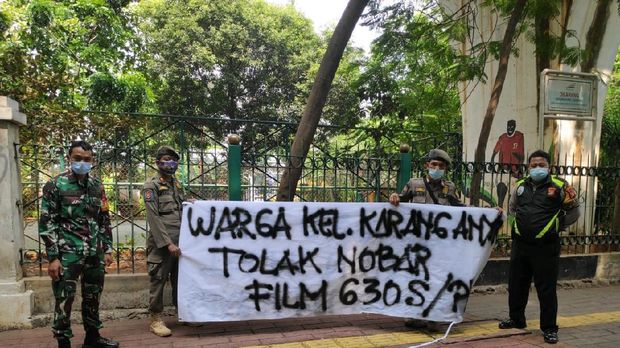 Spanduk tolak nobar G30S/PKI di Sawah Besar, Jakpus ditertibkan